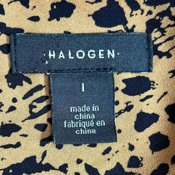 Halogen Animal Print Cap Sleeve Wrap Top Small - Picture 6 of 8